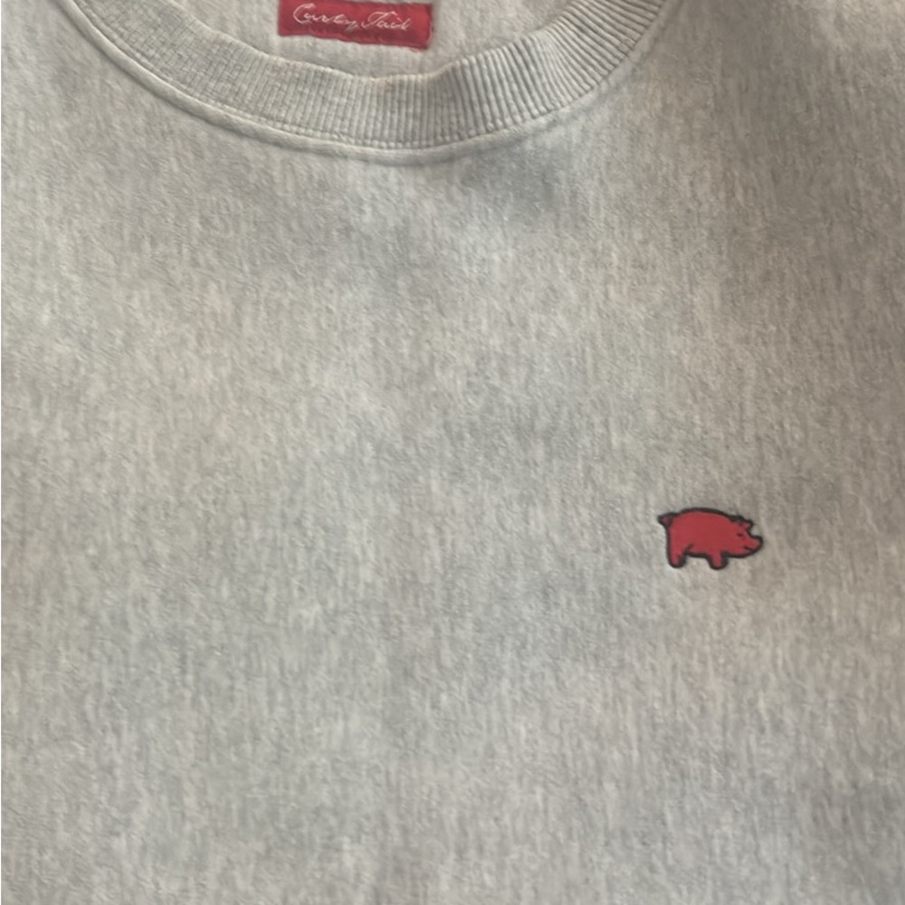 Southern Tide Gray Crewneck Sweatshirt with Red Logo